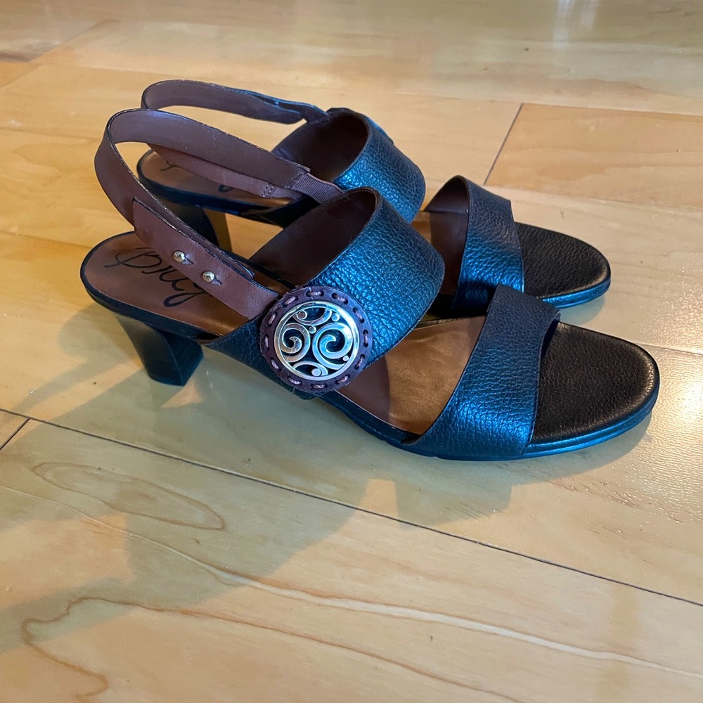 Brighton Open Toed Heeled Sandals Black